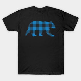 Gay Bear Blue Buffalo Check Plaid Bear | BearlyBrand T-Shirt